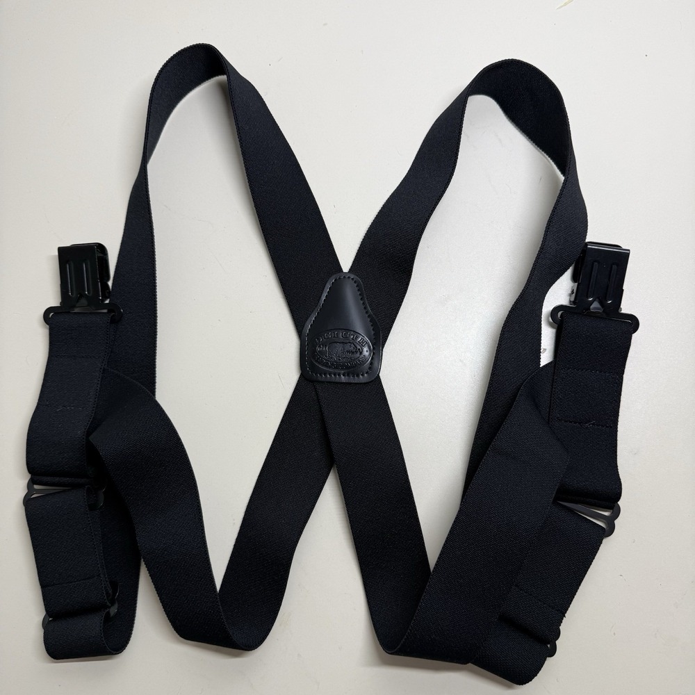 Duluth Trading Co Suspenders Plaid Side Clip Adjustable Elastic X-Back Men NICE!